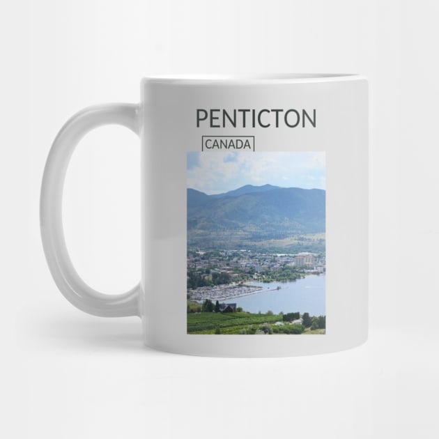 Penticton British Columbia Canada City Skyline Cityscape Souvenir Present Gift for Canadian T-shirt Apparel Mug Notebook Tote Pillow Sticker Magnet by Mr. Travel Joy